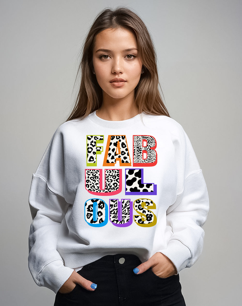 Wildly Fabulous Graphic Text Sweatshirt