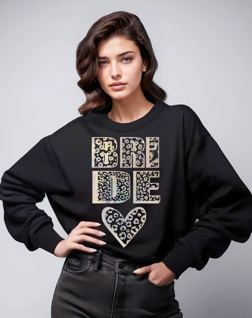 Bride Gold Text Sweater In Black