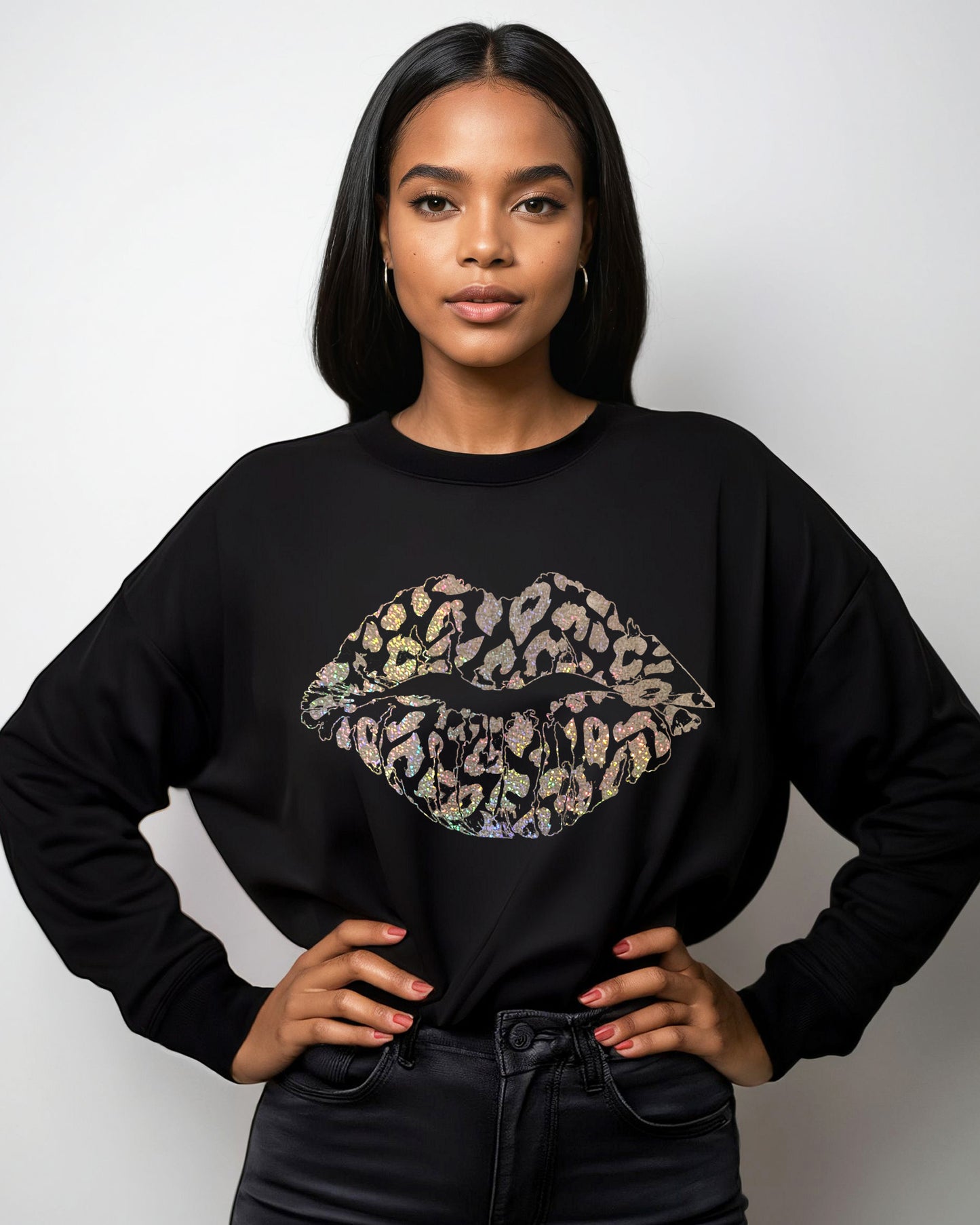 Leopard Luxe Sweatshirt in Black