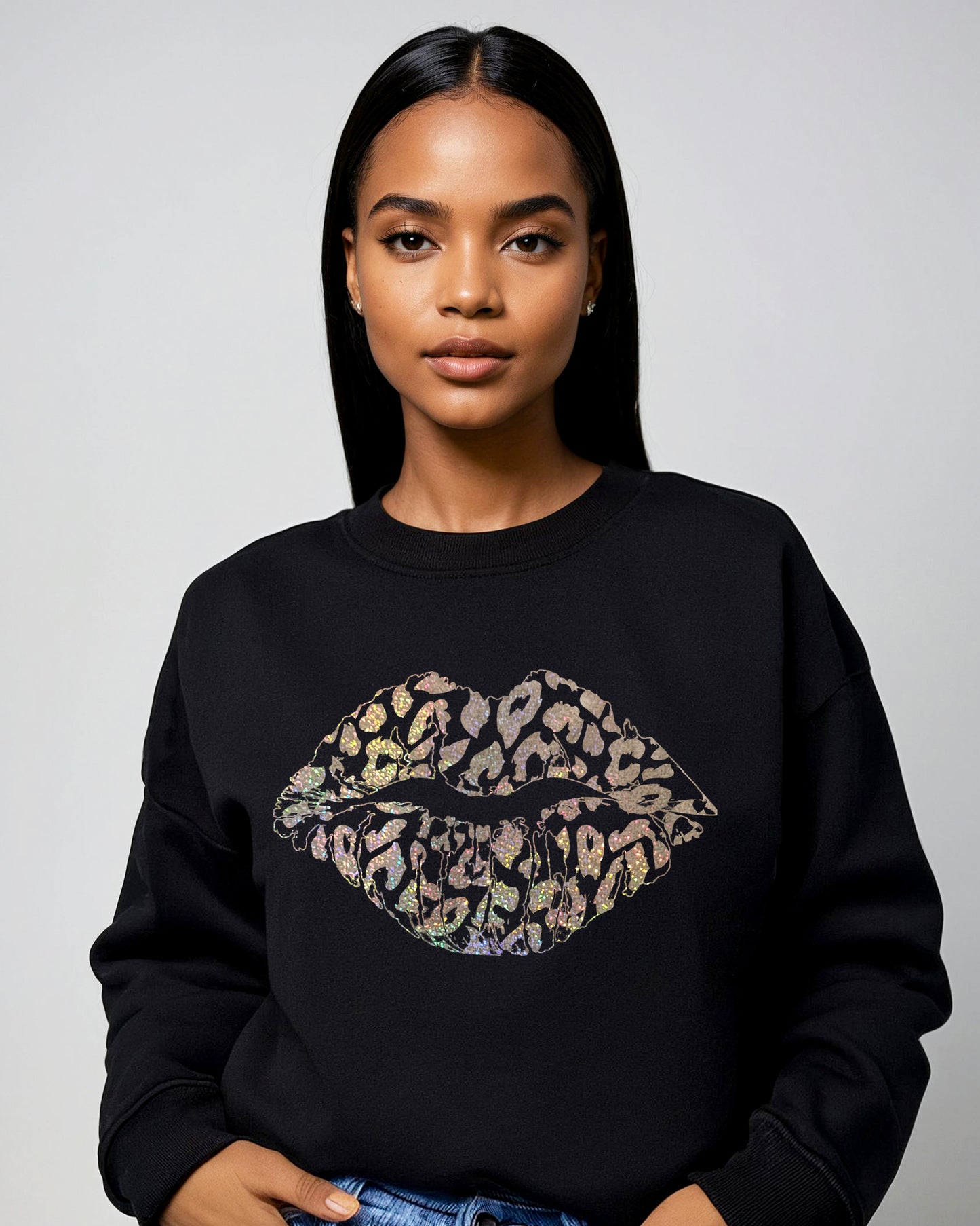 Leopard Luxe Sweatshirt in Black