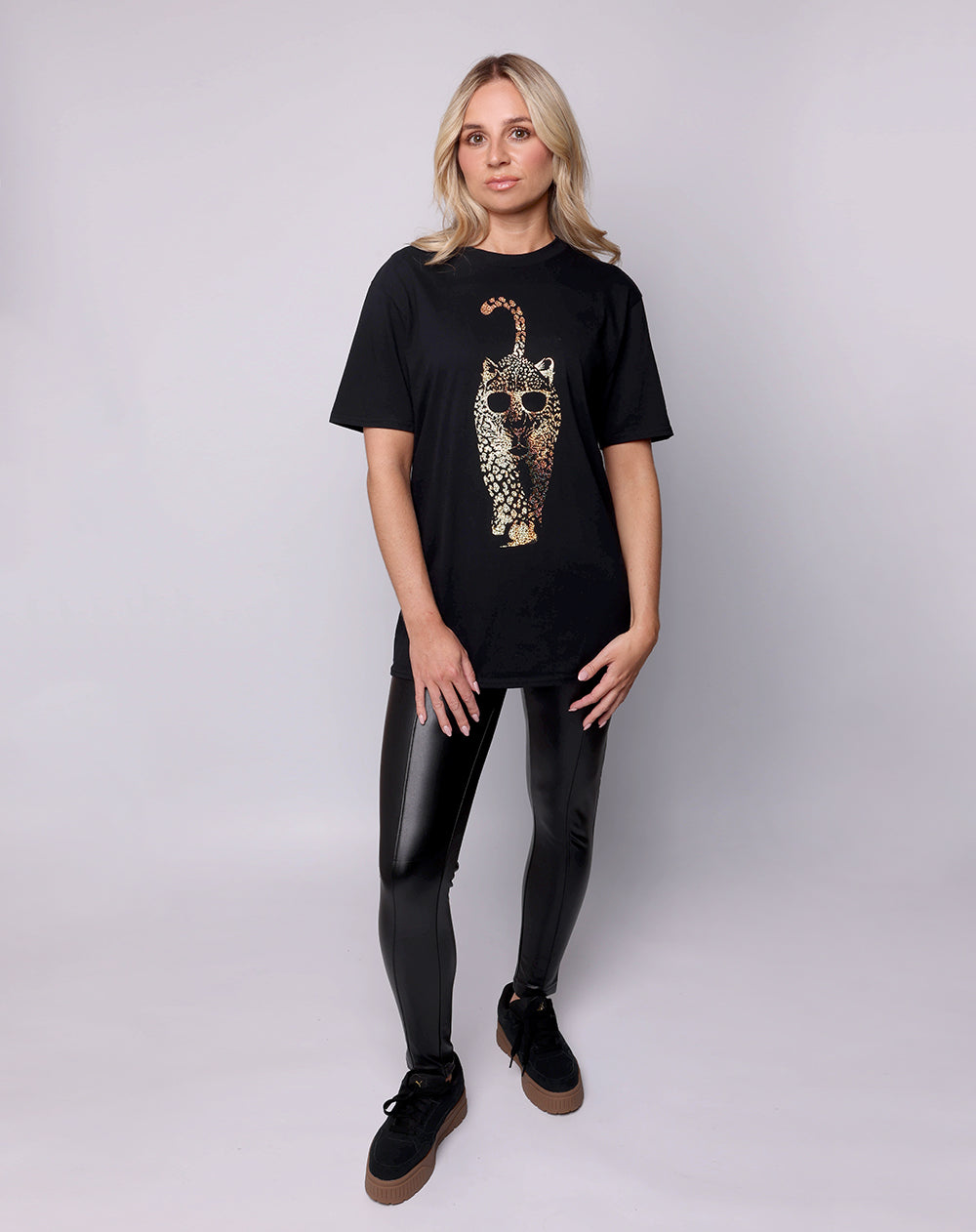 Leopard Luxe Prowl Tshirt In Black