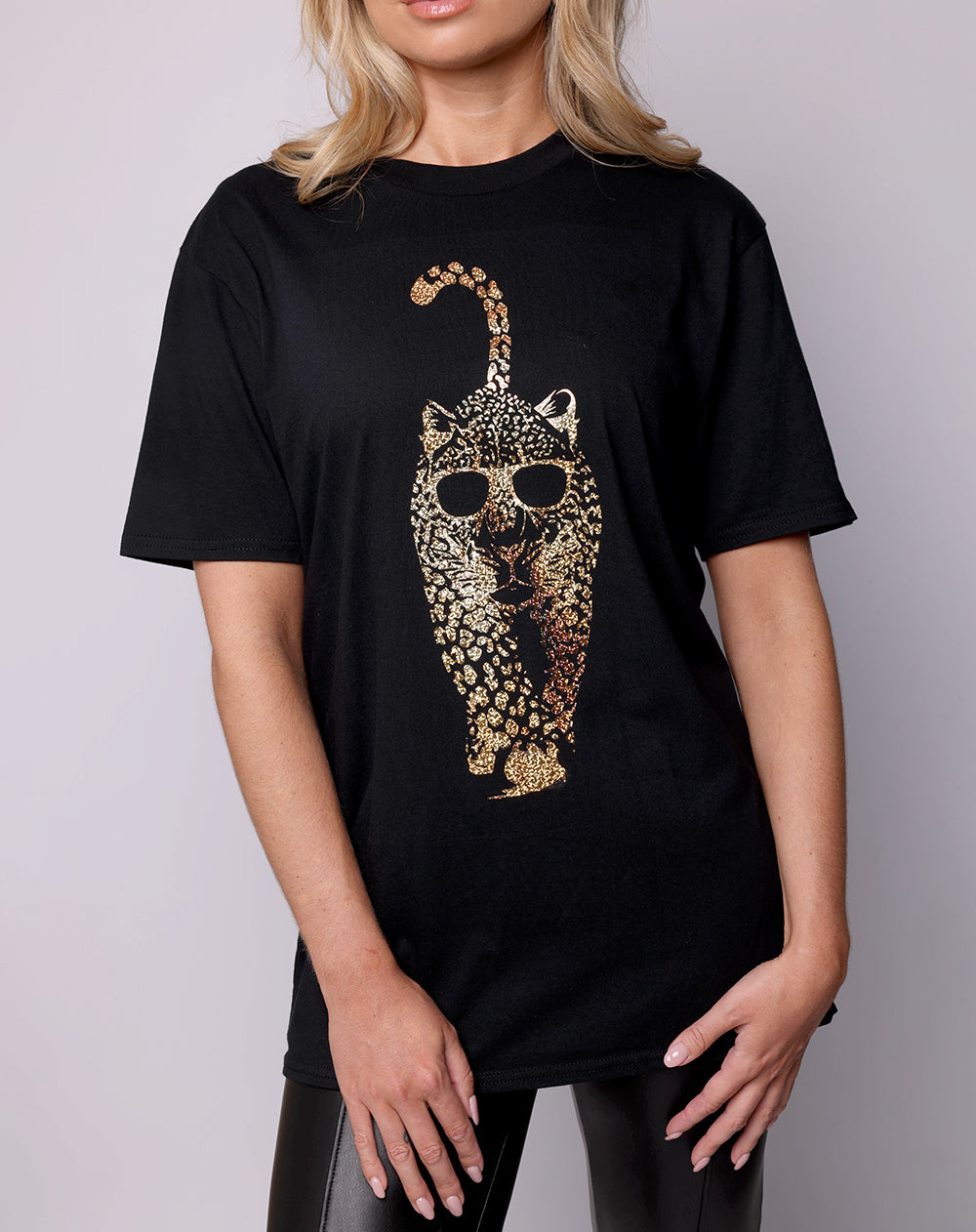 Leopard Luxe Prowl Tshirt In Black