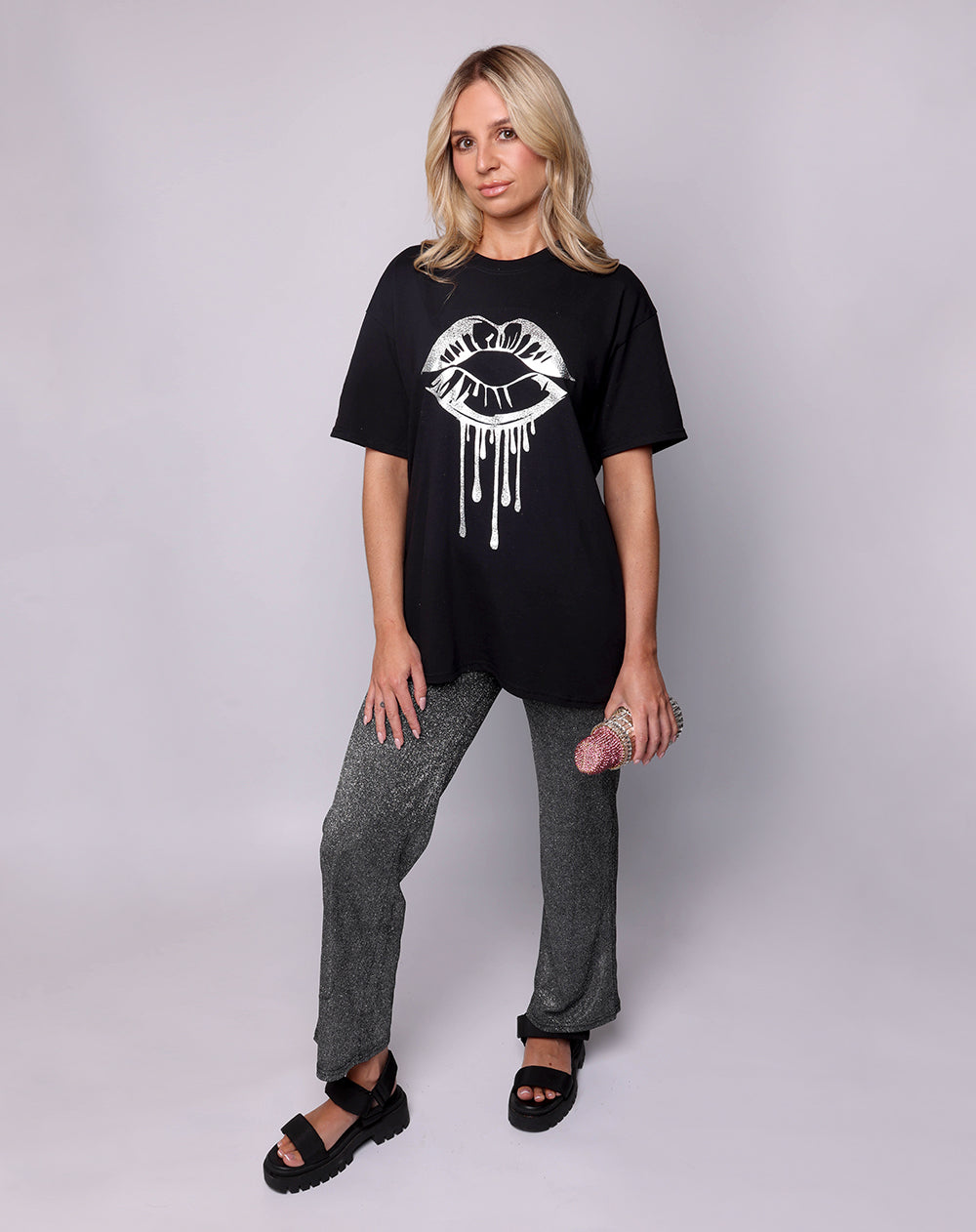 Kiss Drip Tshirt In Black