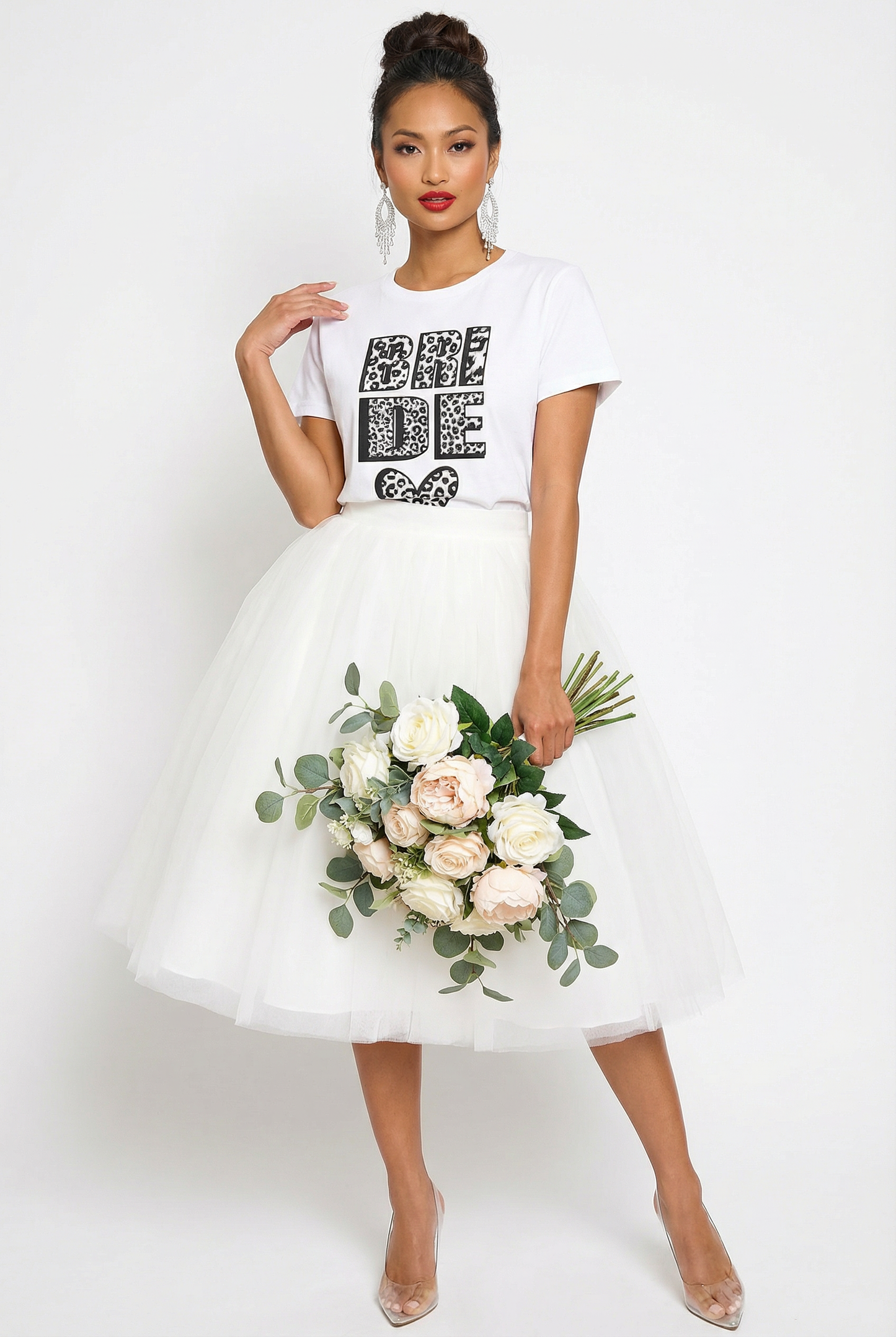 Happily Ever Wild Bride T-Shirt In White