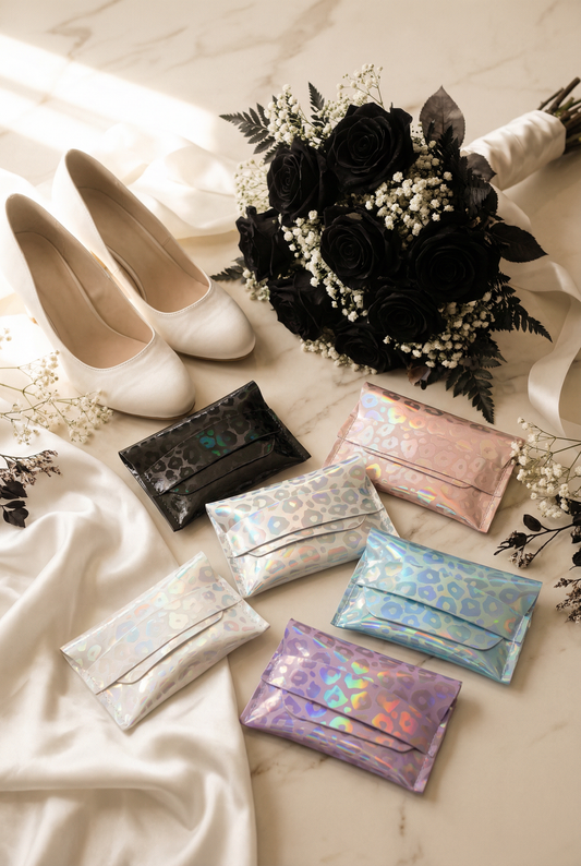 Holographic Leopard Print Strap Card Holder