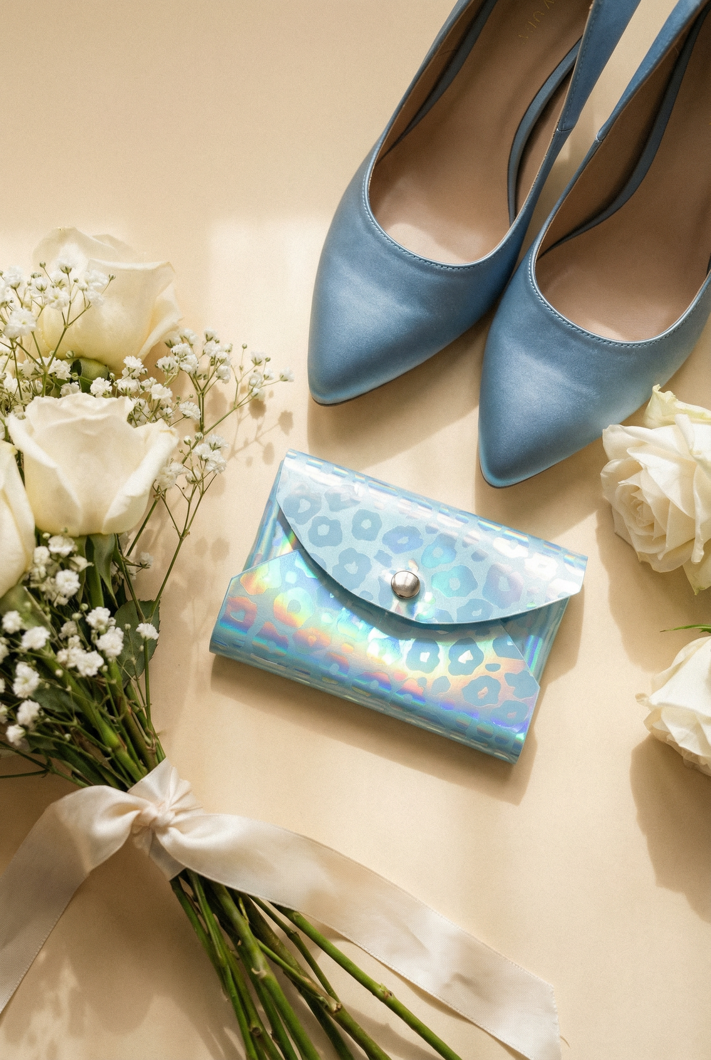 Iridescent Leopard Curved Envelope Card Holder