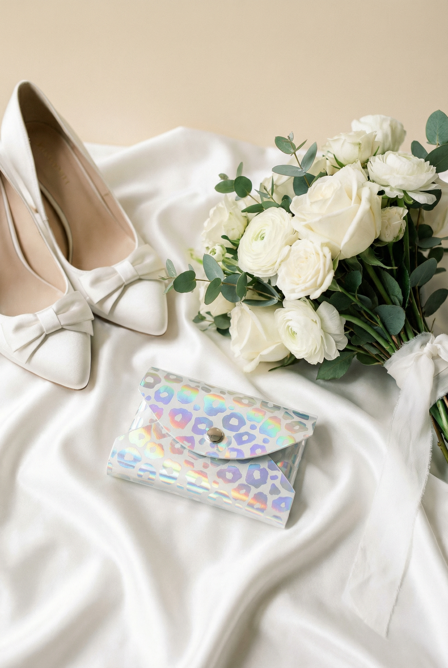 Iridescent Leopard Curved Envelope Card Holder