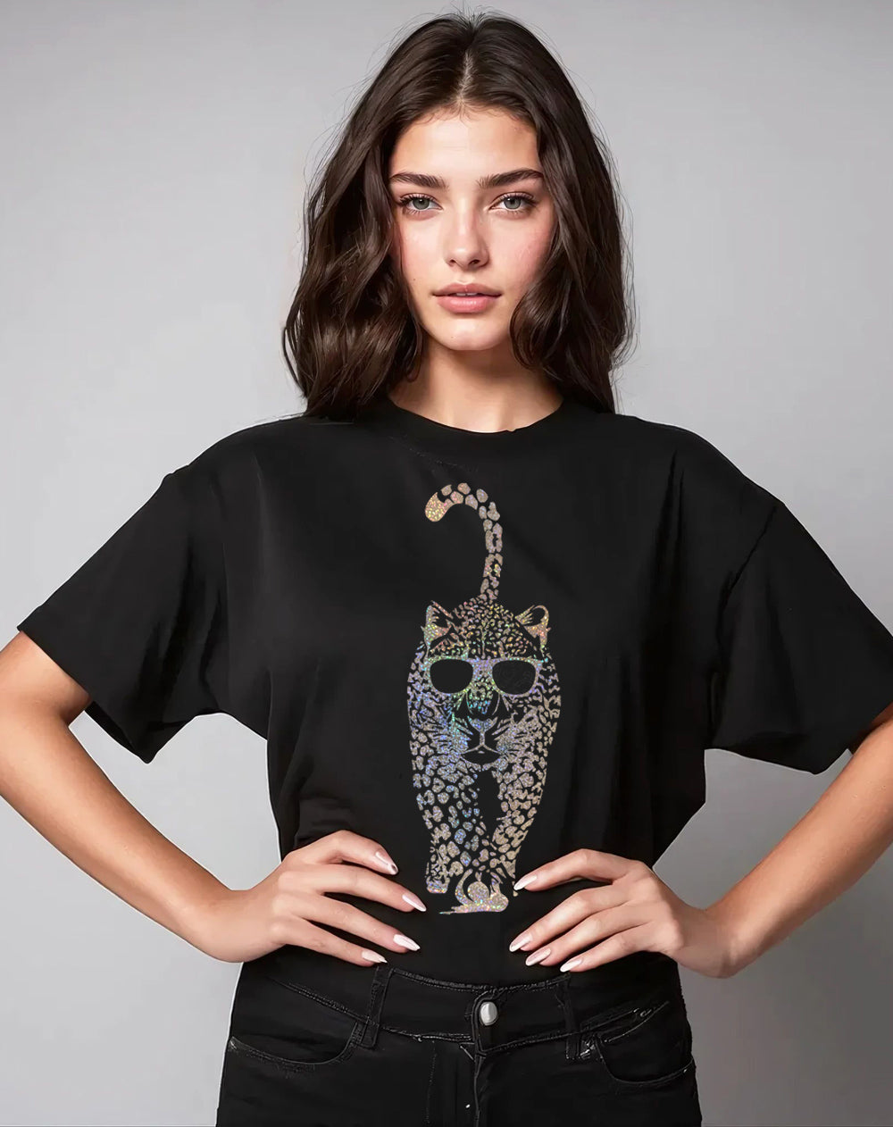 Leopard Luxe Prowl Tshirt In Black