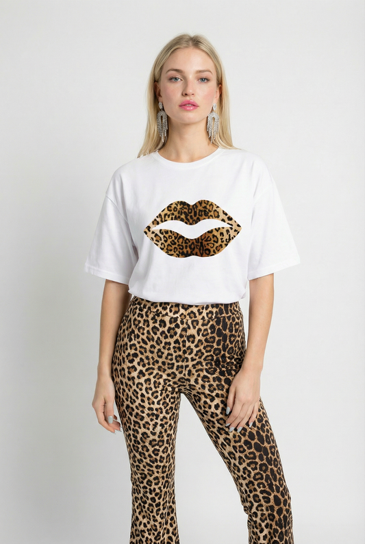 Leopard Lip Tee