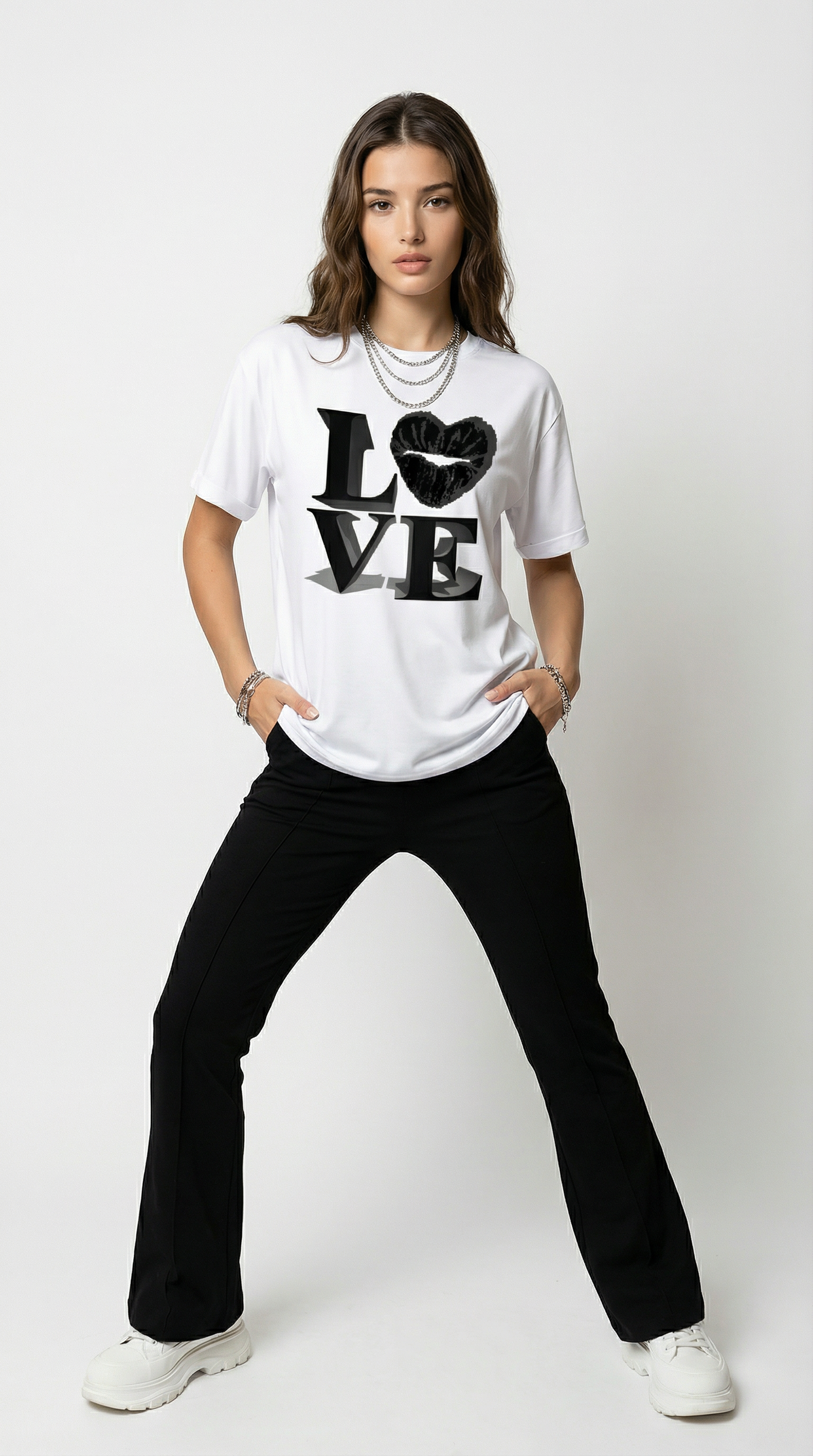Love Dimension Graphic Tshirt in White