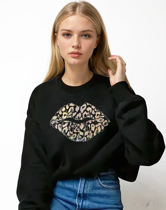 Leopard Luxe Sweatshirt in Black