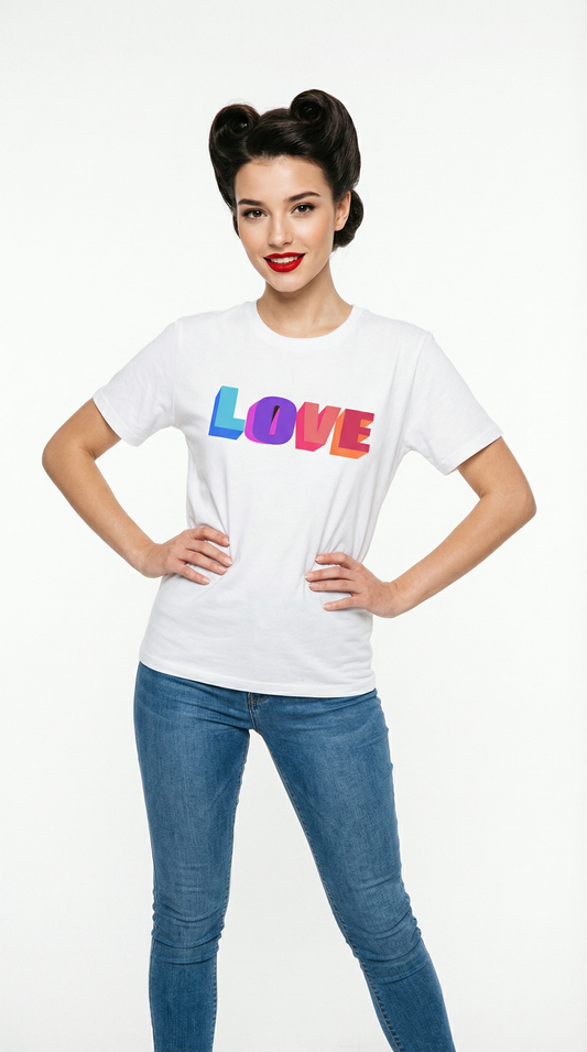 Neon Love In 3D Tshirt