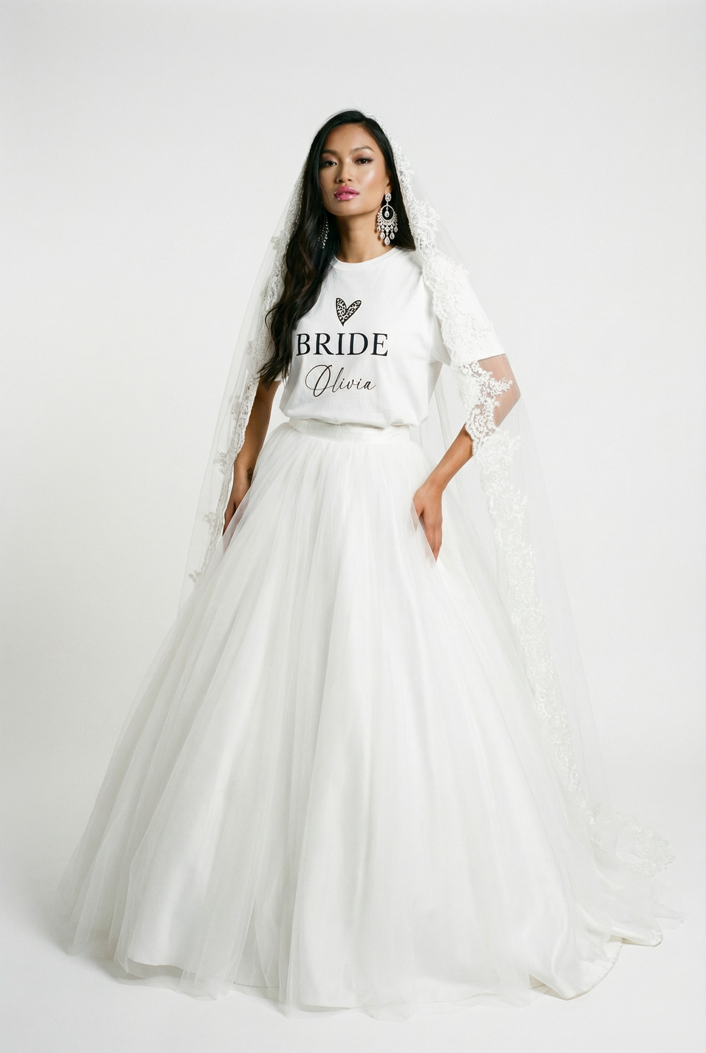 Personalised Name Bridal Slogan Tshirt n White