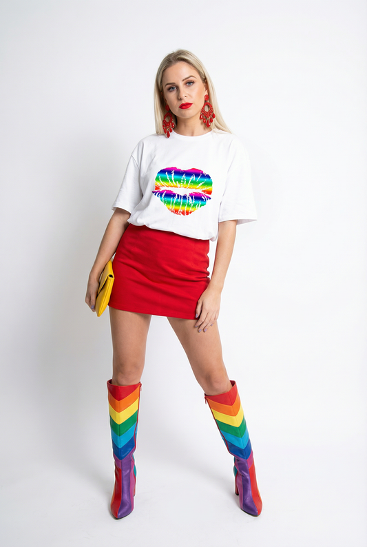 Pride Rainbow Kiss Oversize Tee