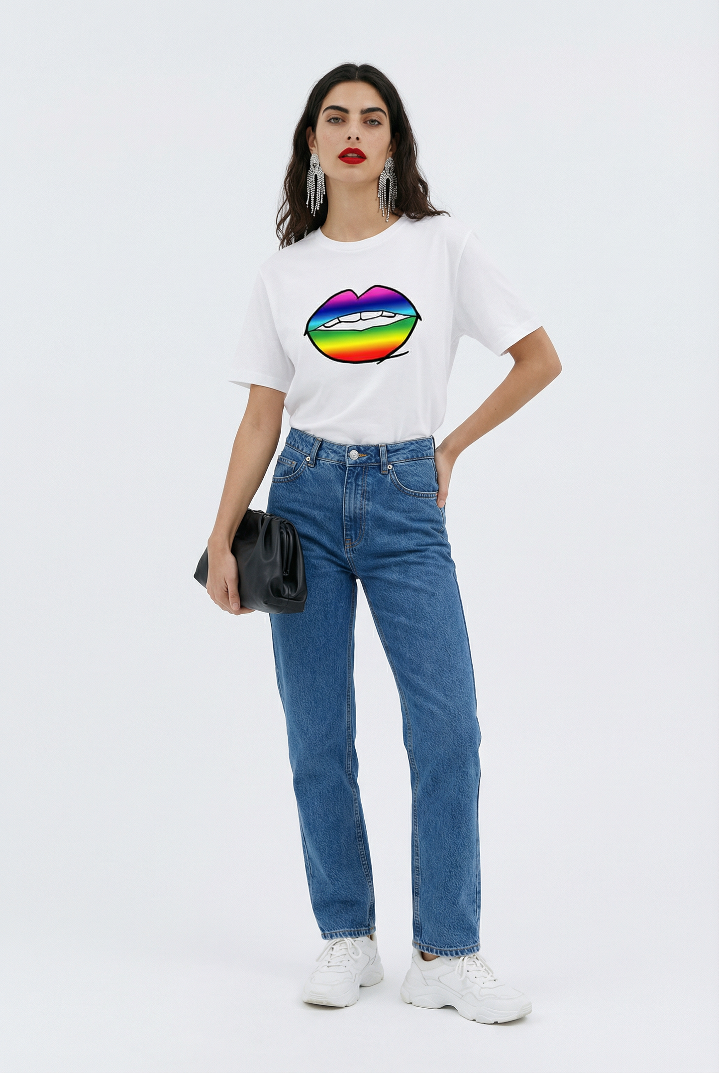 Rainbow Lip T-shirt In White