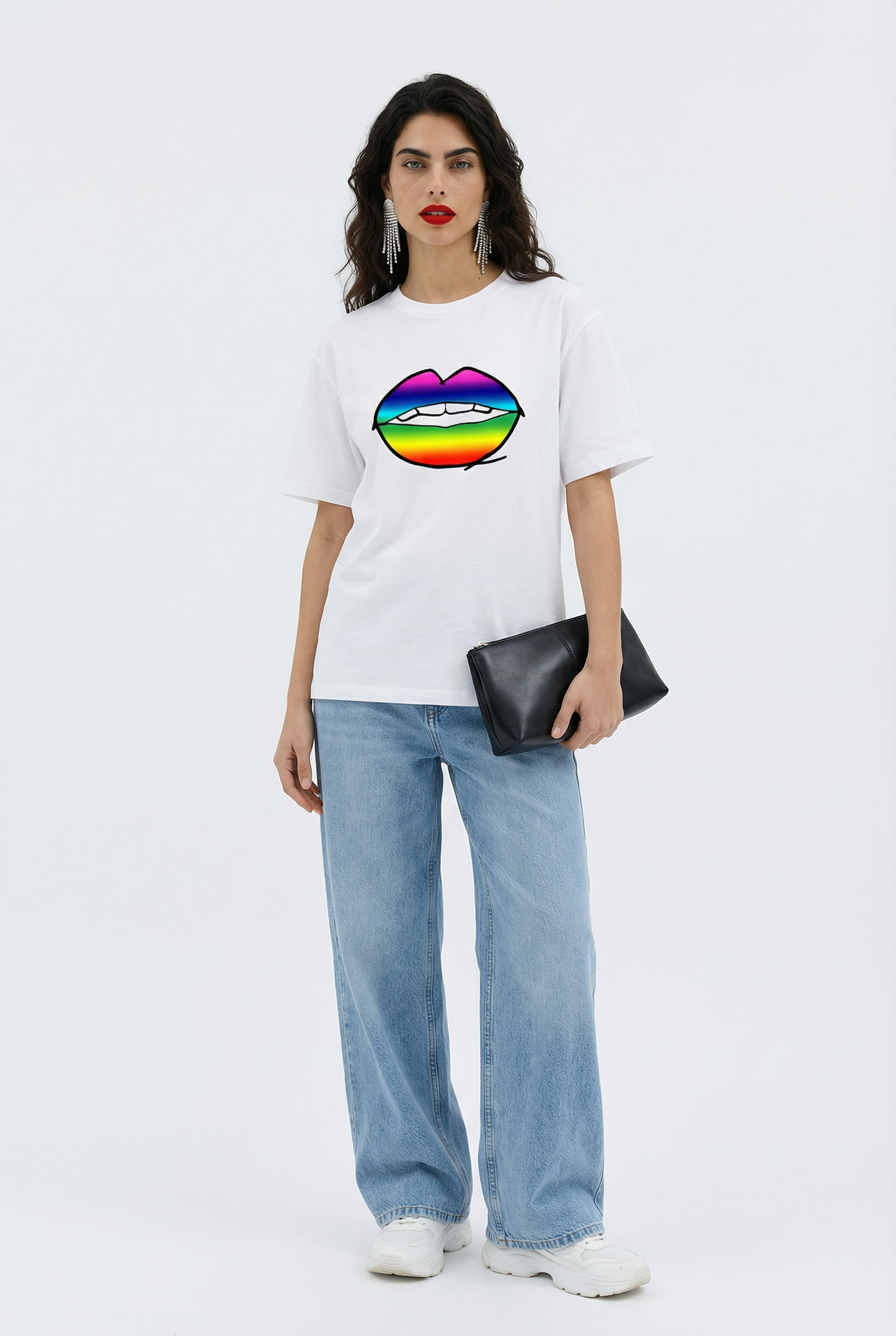 Rainbow Lip T-shirt In White
