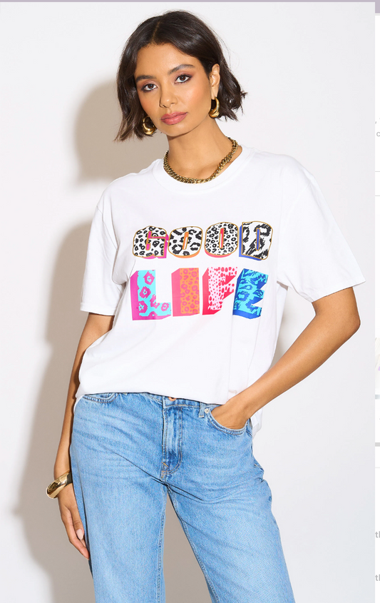 Neon Jungle Good Life Tshirt In White