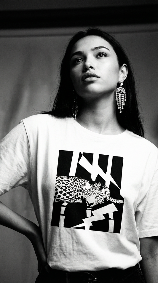 Voltage Leopard Tshirt in White