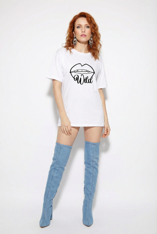 Wild Lip Tshirt In White