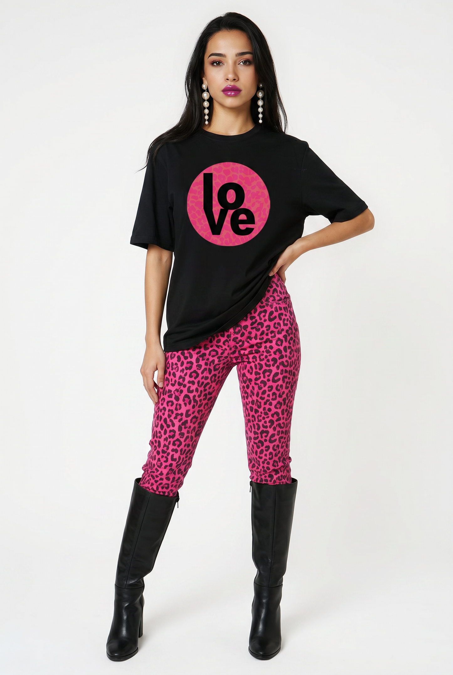 Wild About Love T-Shirt in Black