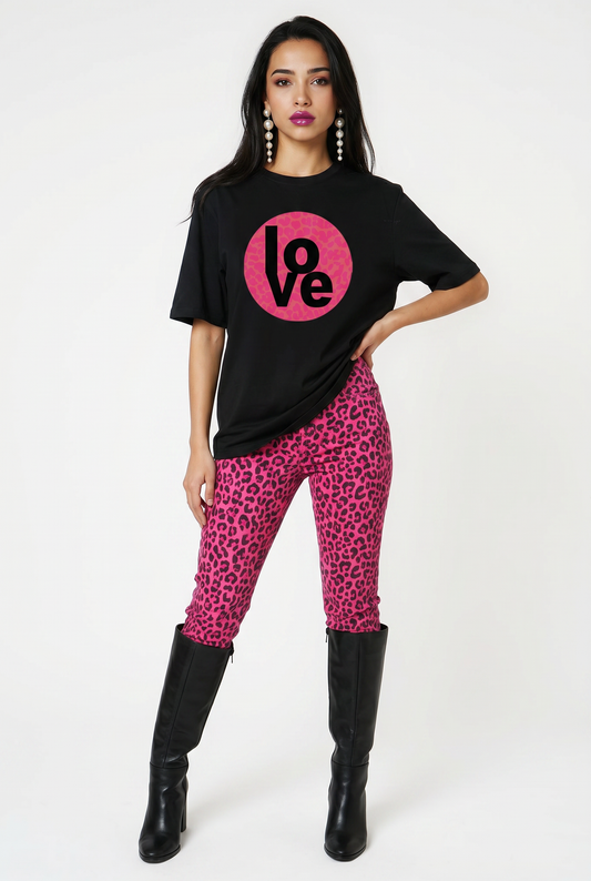 Wild About Love T-Shirt in Black