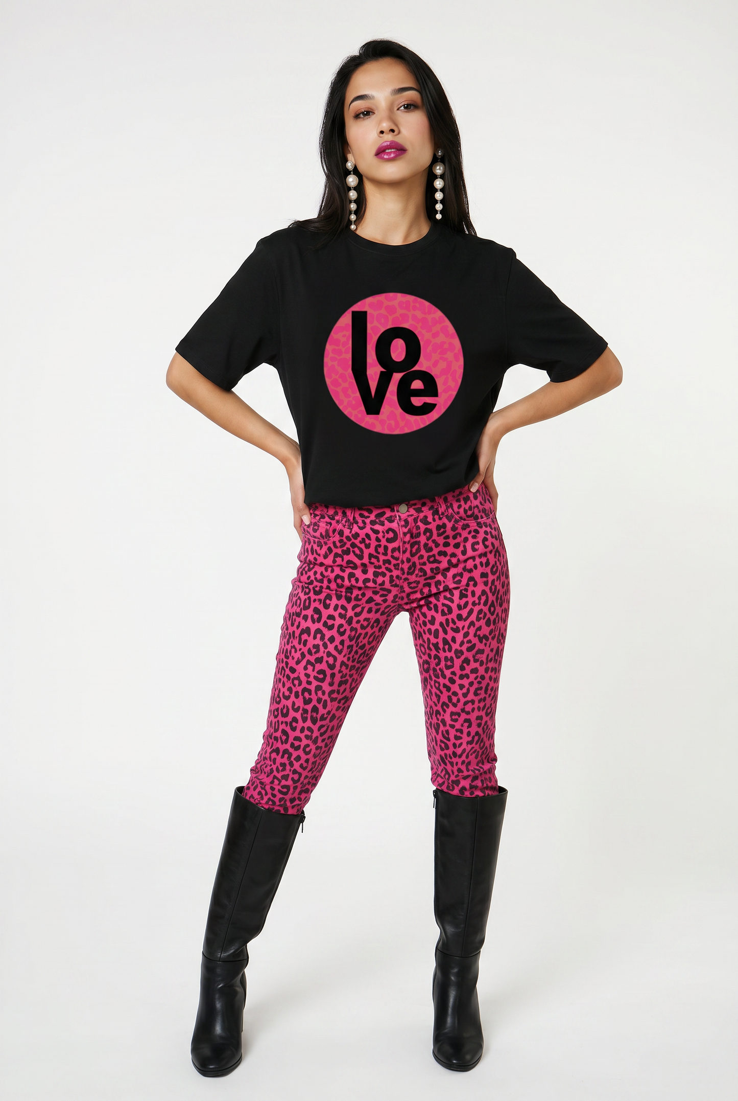 Wild About Love T-Shirt in Black