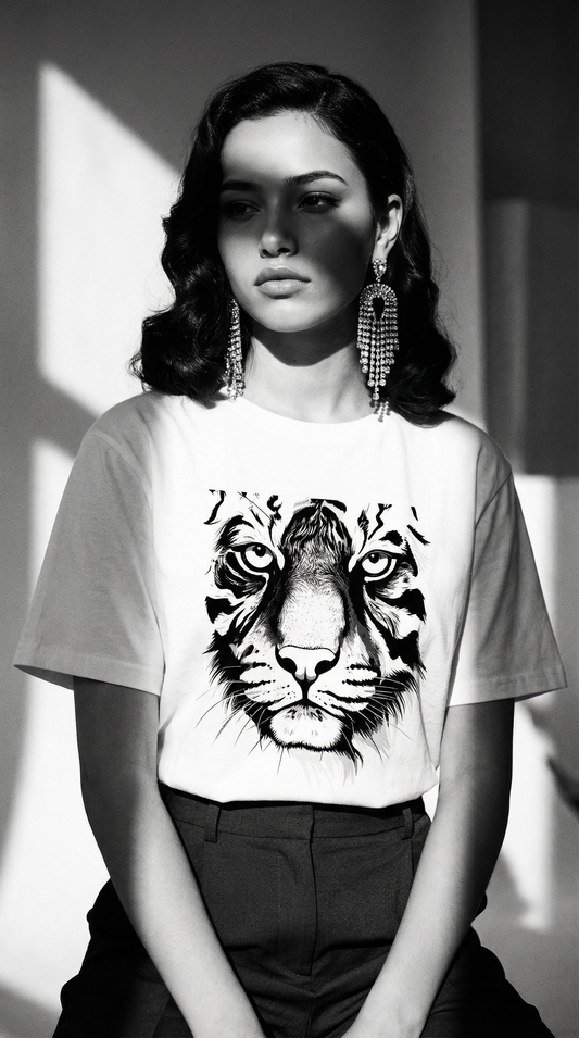 Fierce Tiger T-Shirt in White