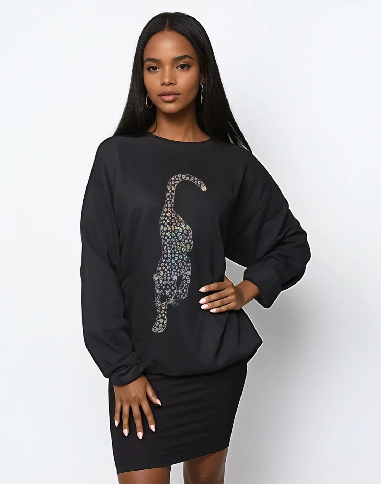 Golden Cheetah Prowler Sweatshirt in Black