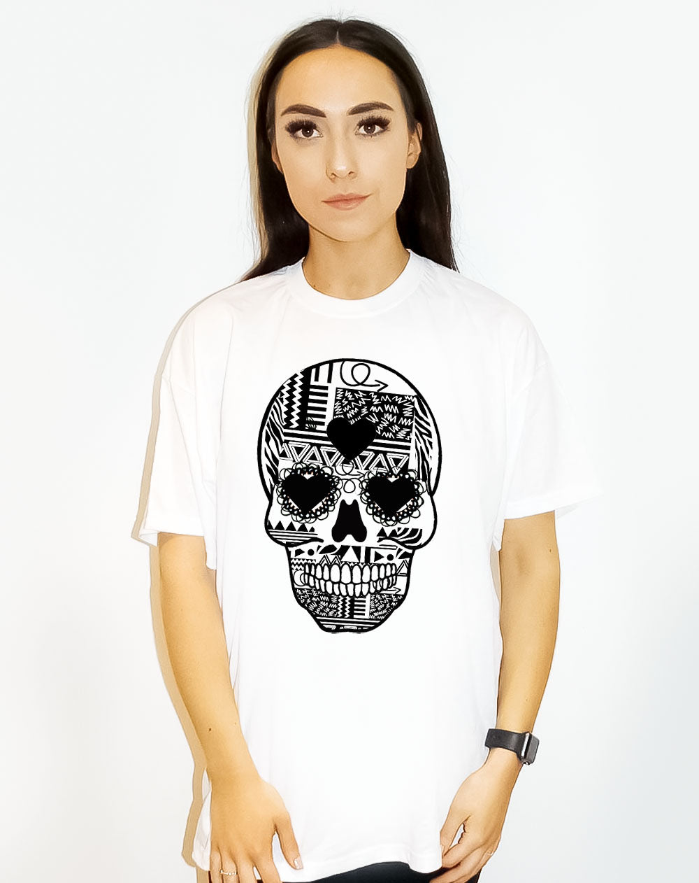 Sugar Skull Halloween Print Tshirt