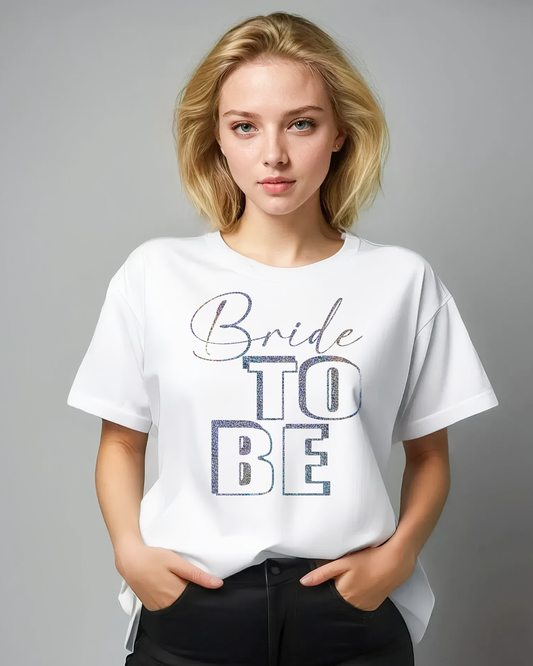 Bride To Be Black Text Tshirt In White