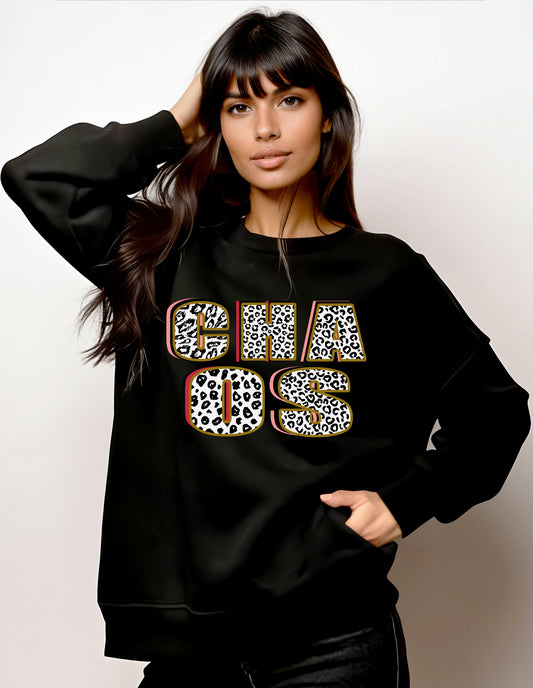 Wild Chaos Graphic Sweatshirt In Black