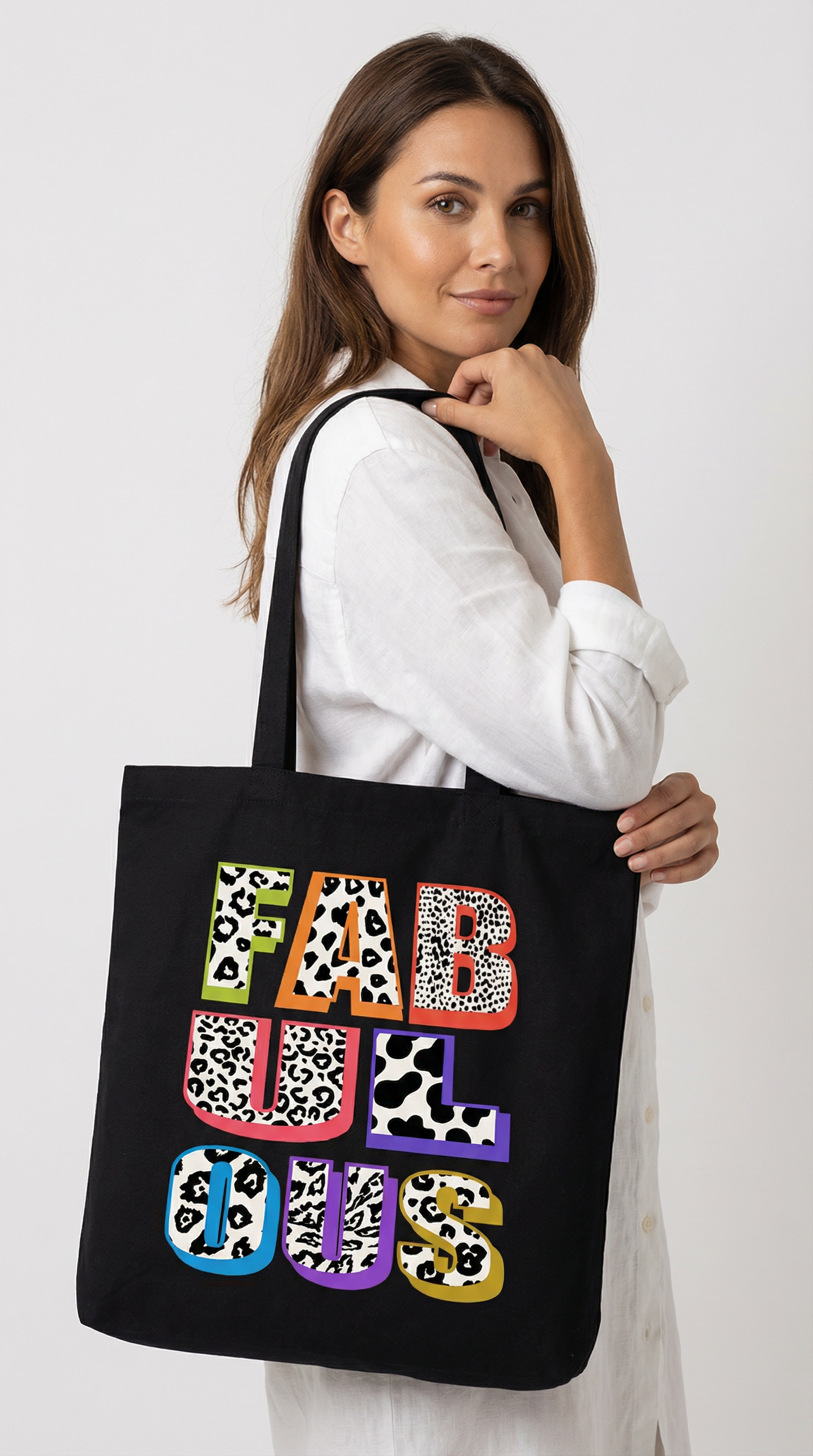 Fabulous Neon Tote Bag In Black