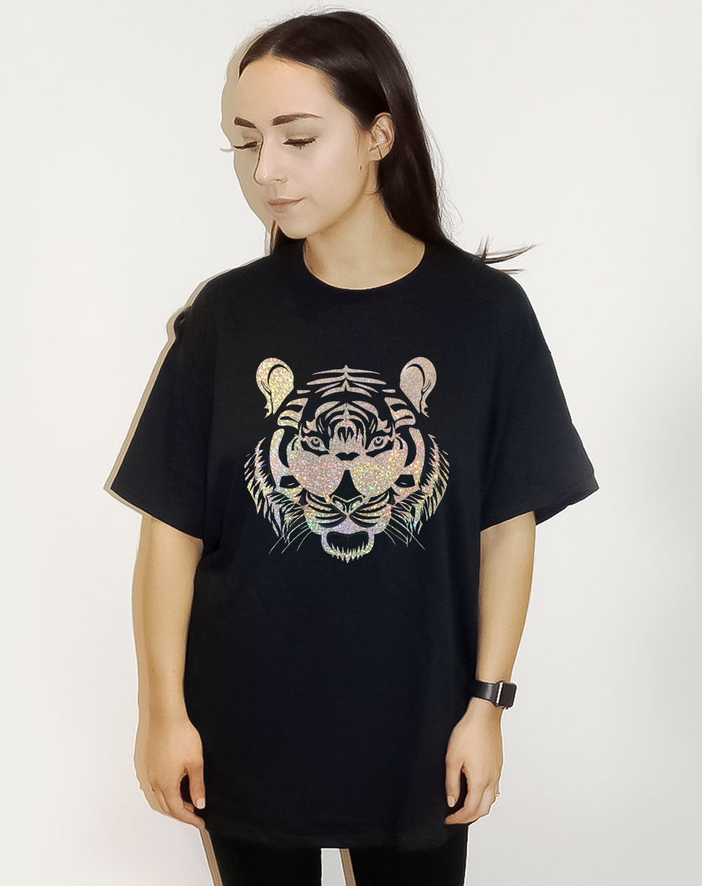 Roaring With Vision White Tshirt With Tiger Print