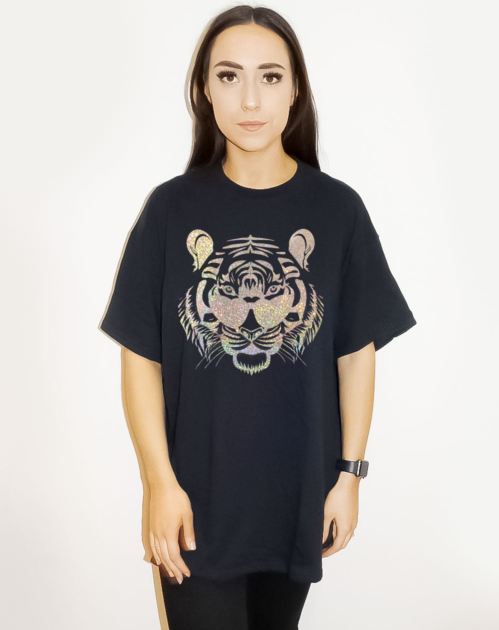 Roaring With Vision White Tshirt With Tiger Print