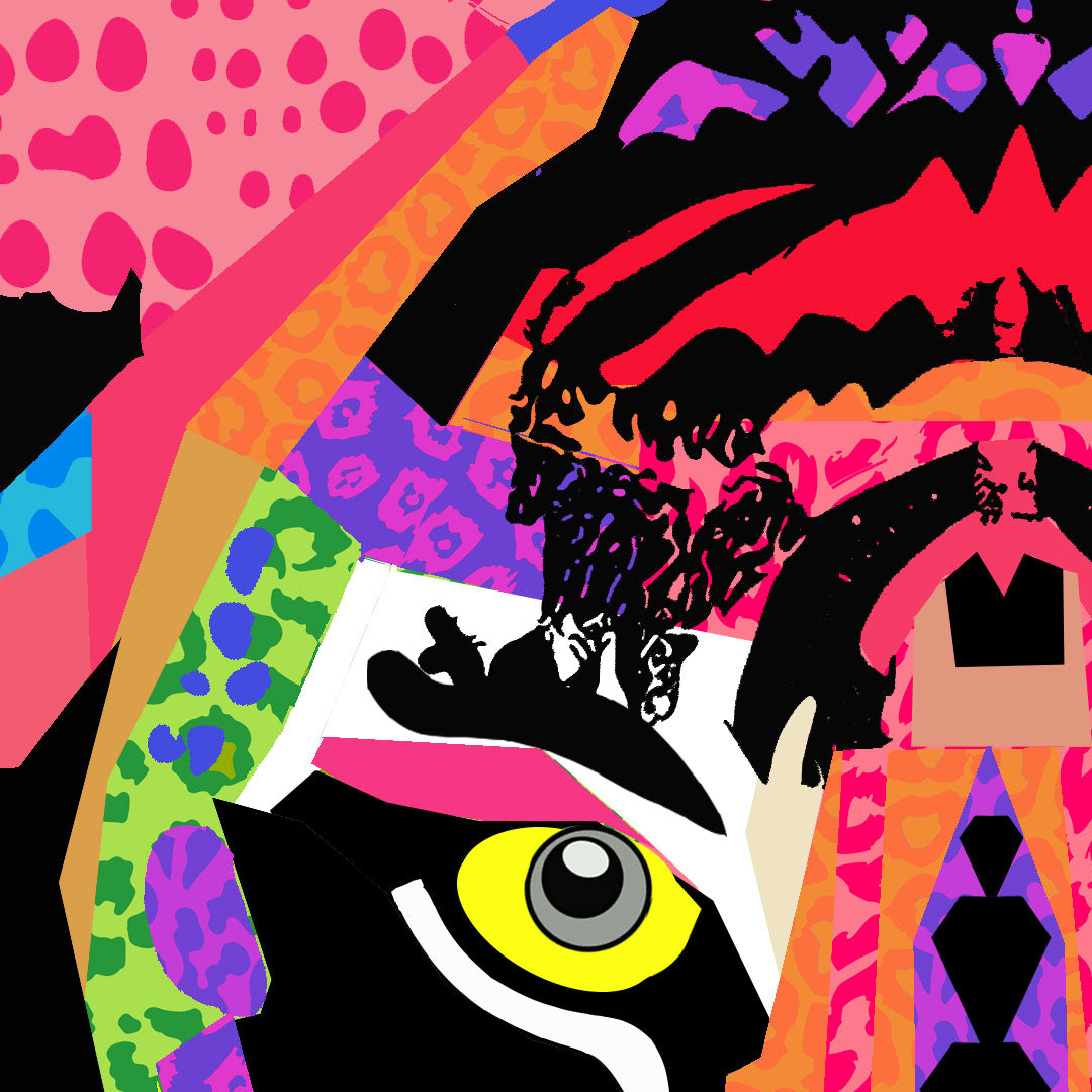 Mosaic Leopard Tiger Tee In Black