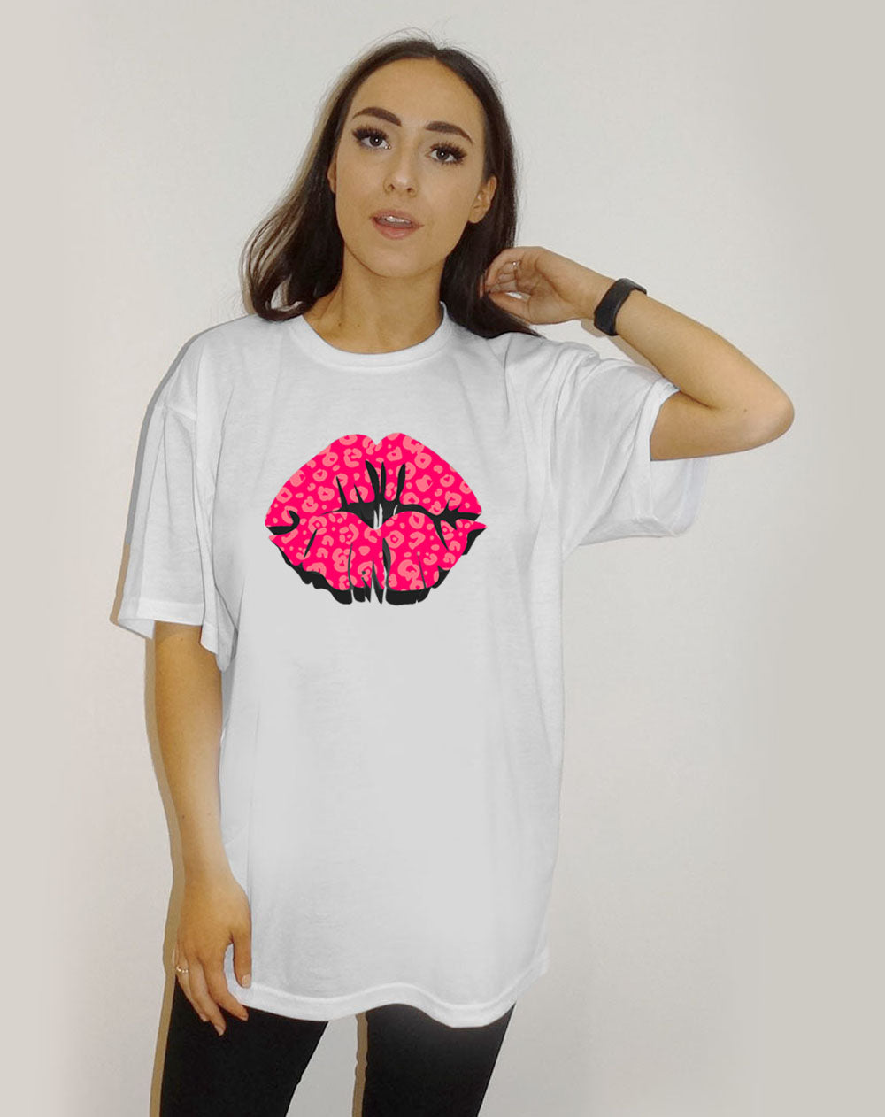 Leopard Lip 3D TShirt In White