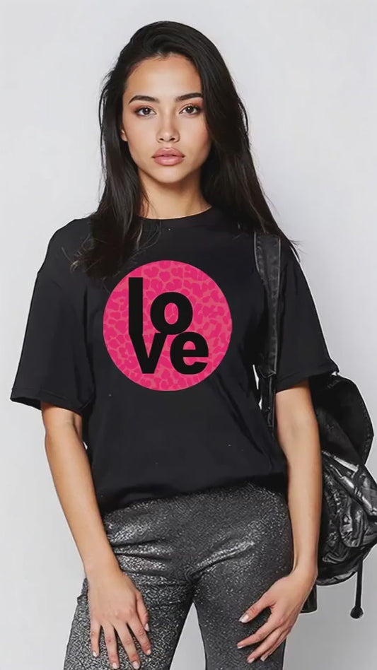 Wild About Love T-Shirt in Black