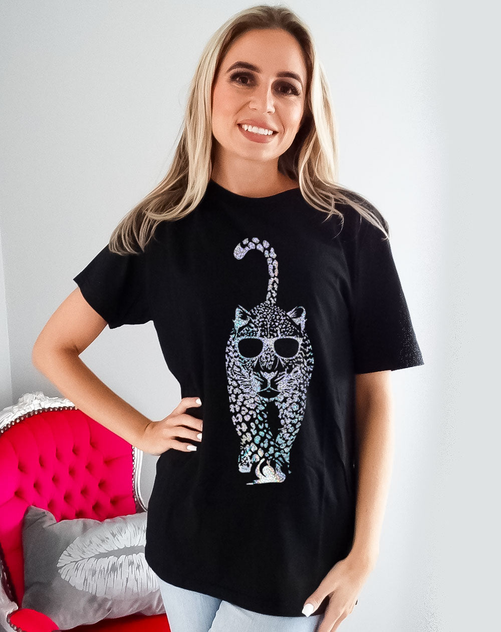 Leopard Luxe Prowl Tshirt In Black