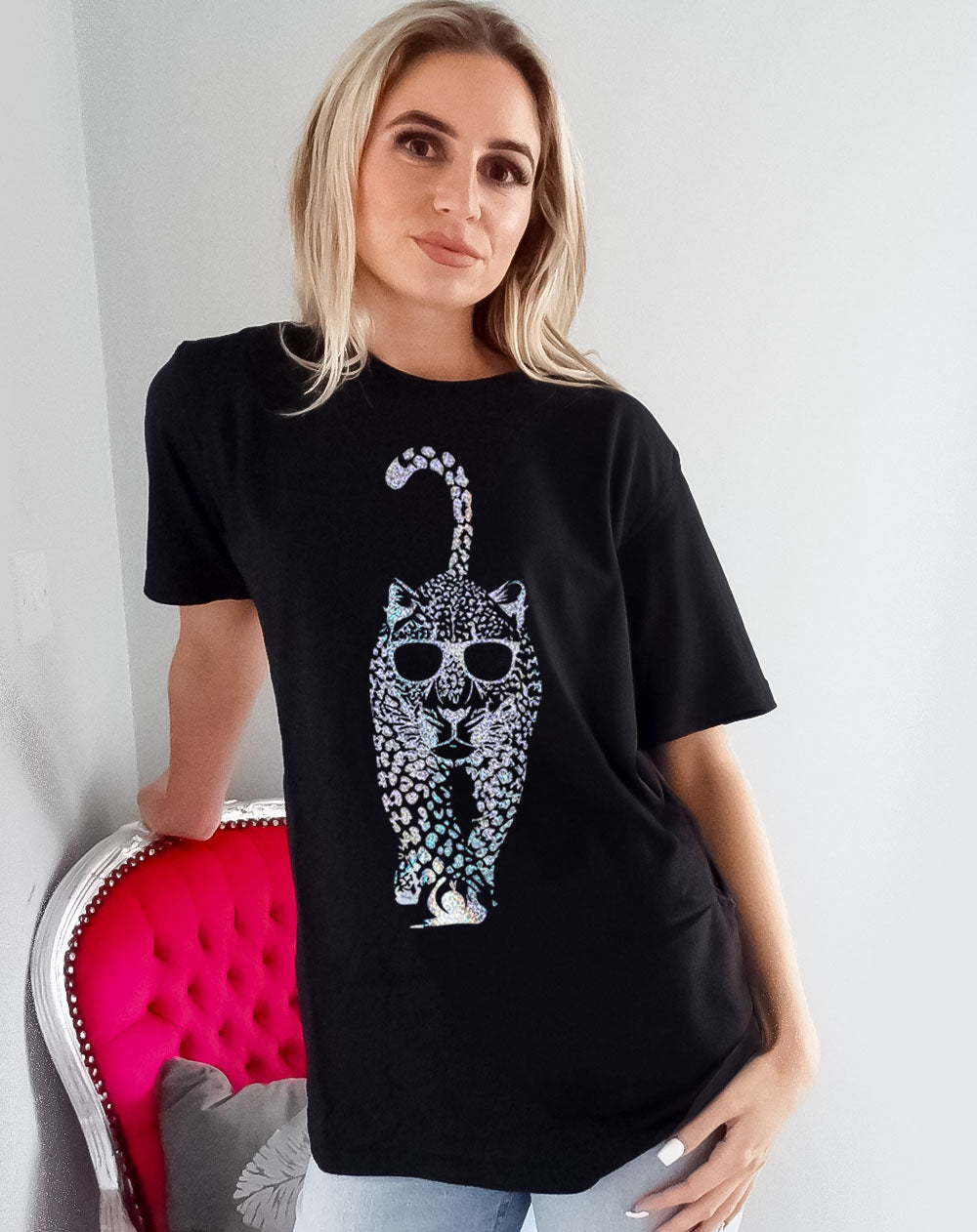 Leopard Luxe Prowl Tshirt In Black