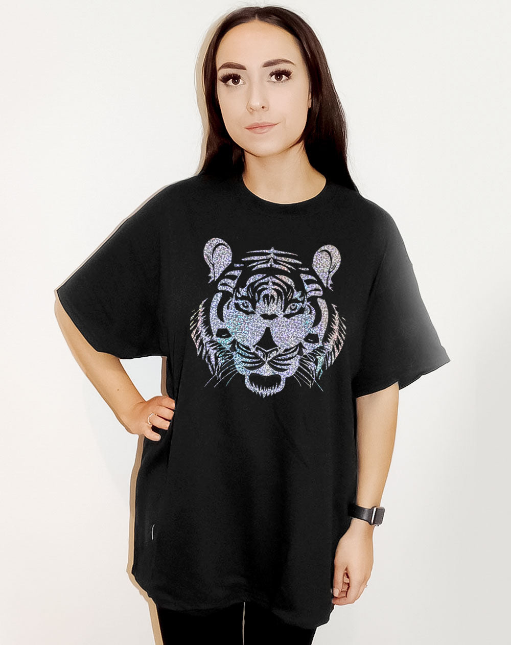 Roaring With Vision White Tshirt With Tiger Print