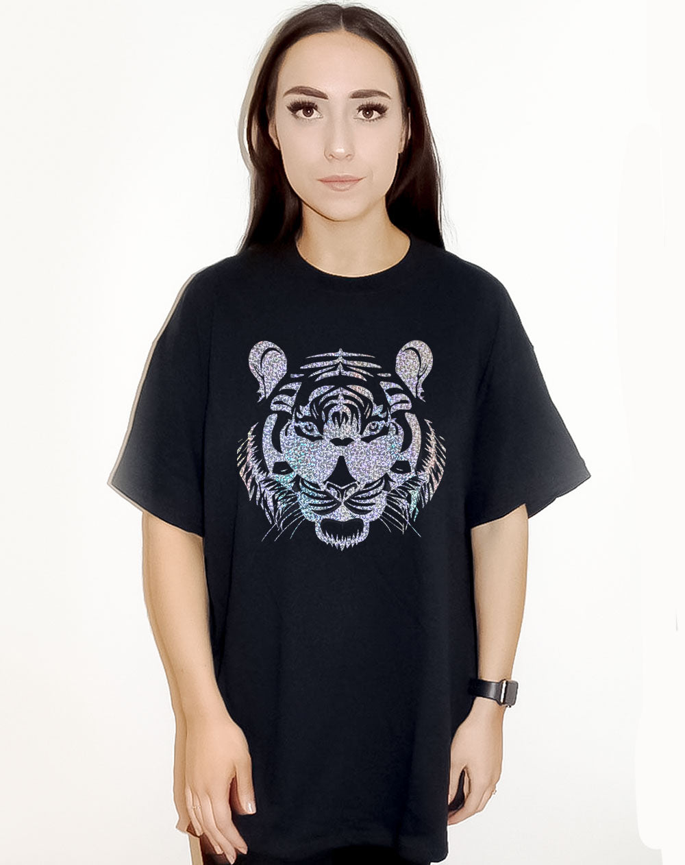 Roaring With Vision White Tshirt With Tiger Print