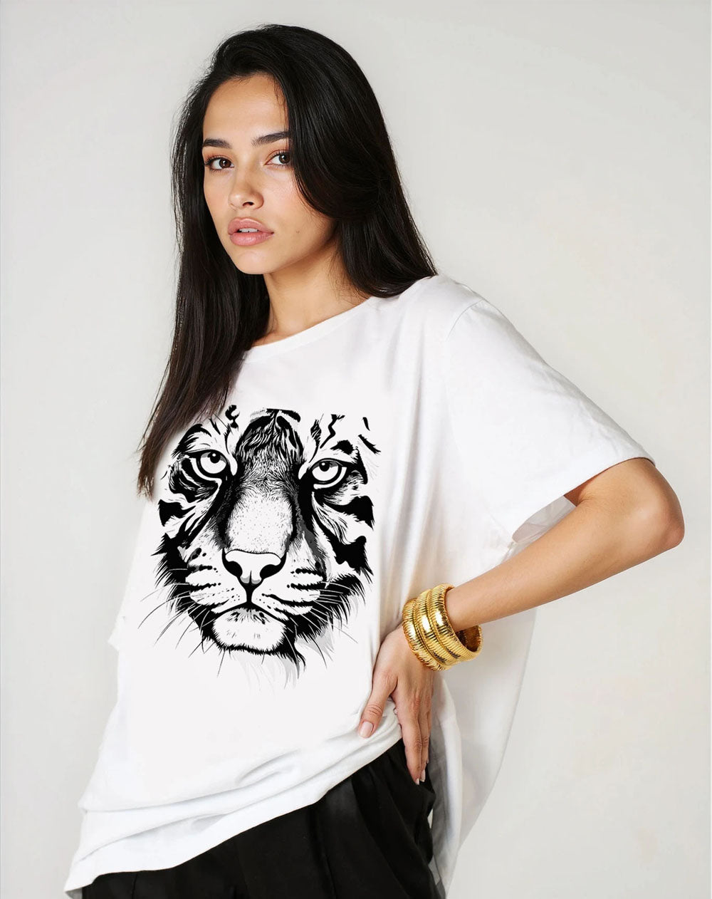 Fierce Tiger T-Shirt in White