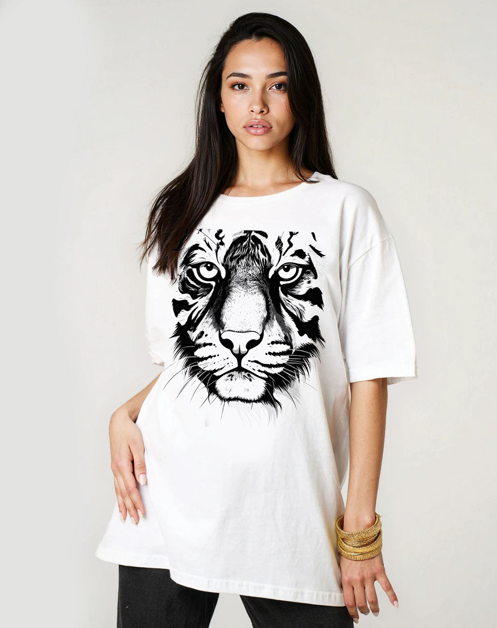 Fierce Tiger T-Shirt in White