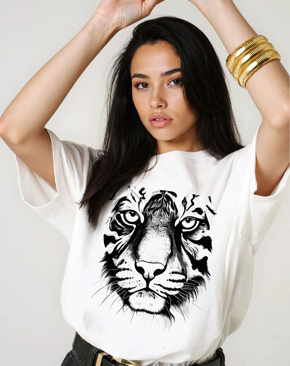 Fierce Tiger T-Shirt in White
