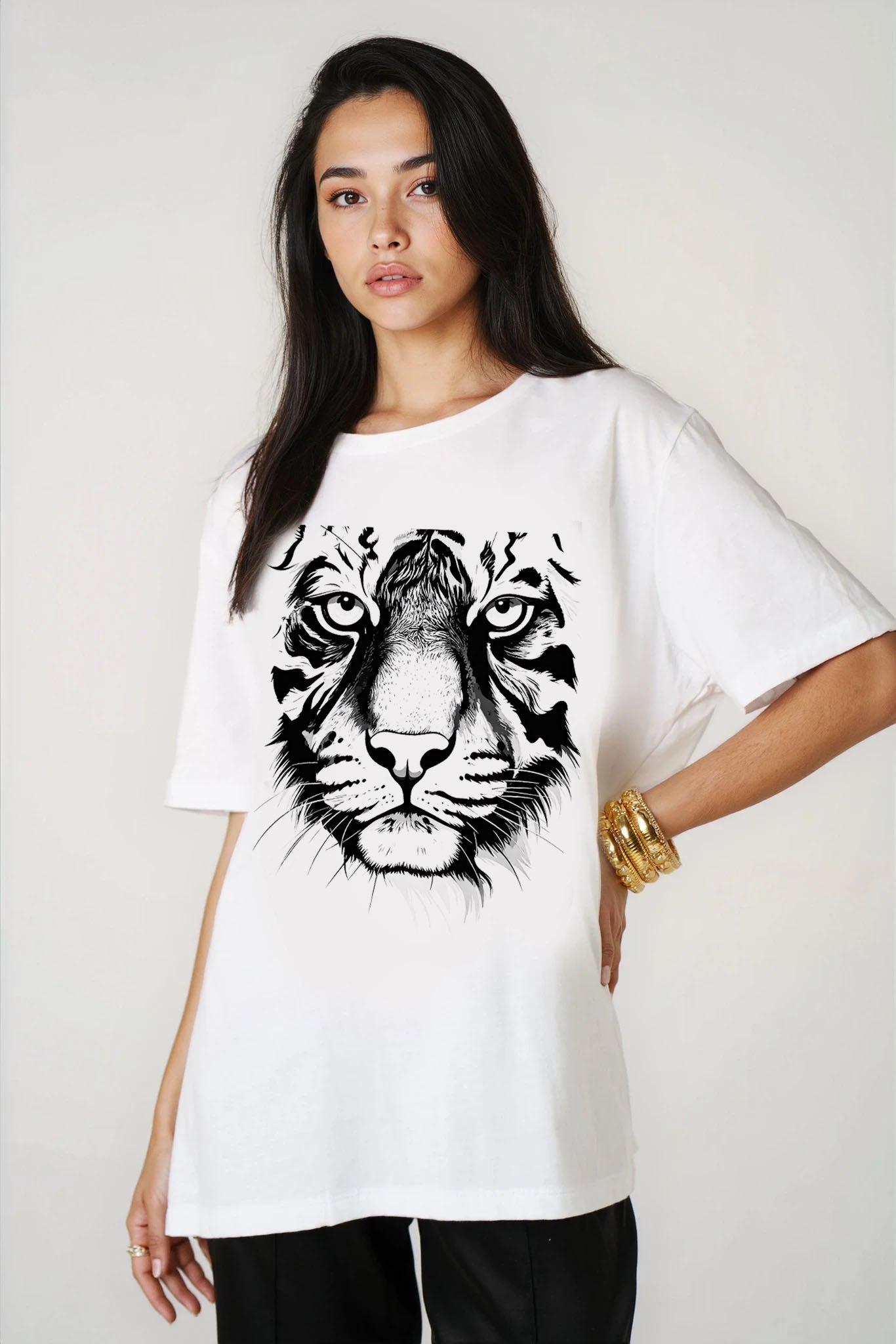 Fierce Tiger T-Shirt in White