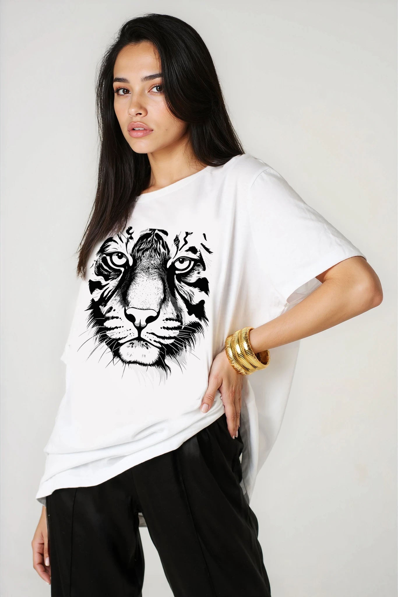 Fierce Tiger T-Shirt in White