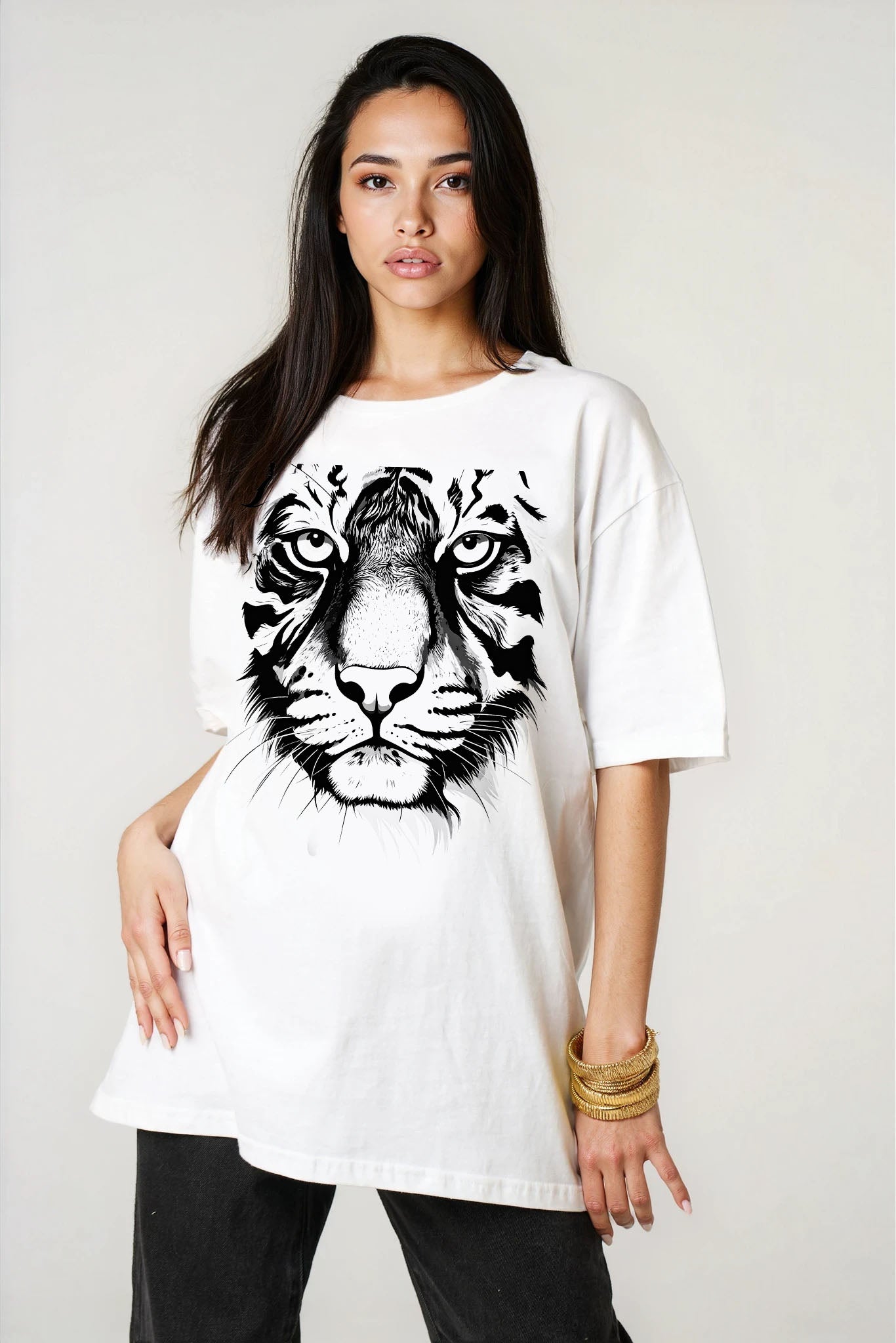 Fierce Tiger T-Shirt in White