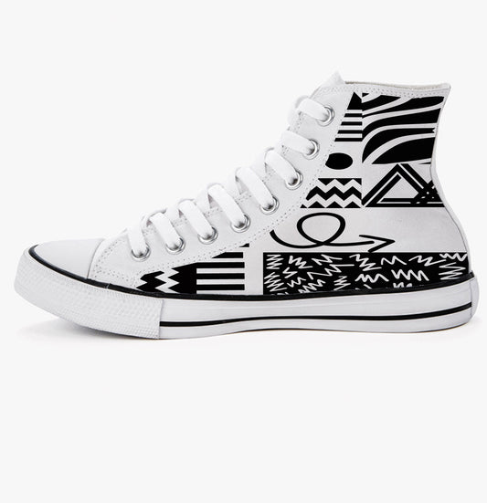 Abstract printed Trainers in monochrome
