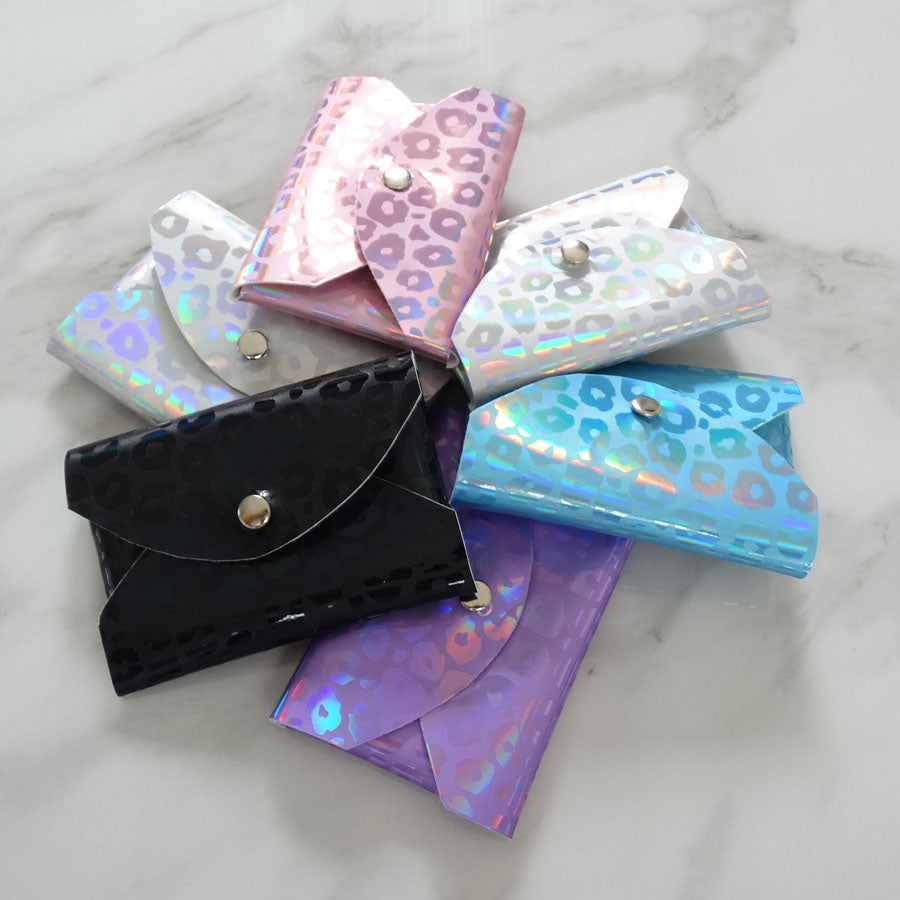 Iridescent Leopard Curved Envelope Card Holder