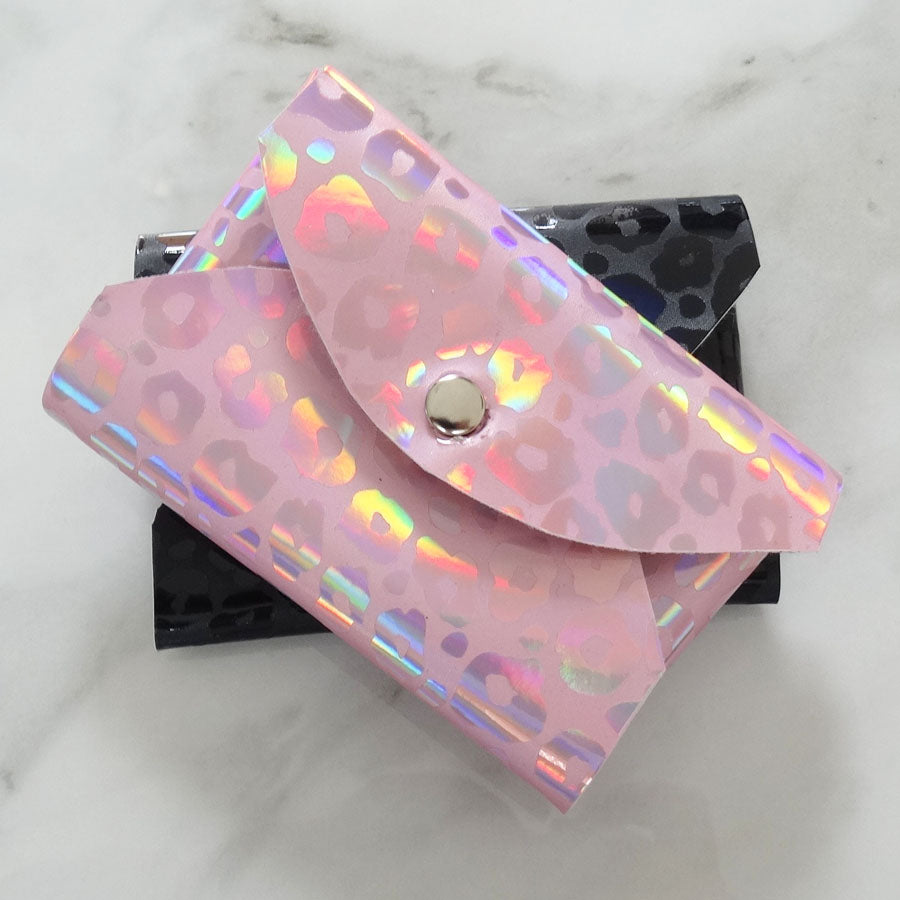 Iridescent Leopard Curved Envelope Card Holder